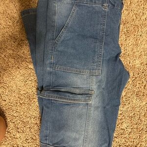 Almost Famous Blue Denim Cargo Pants
